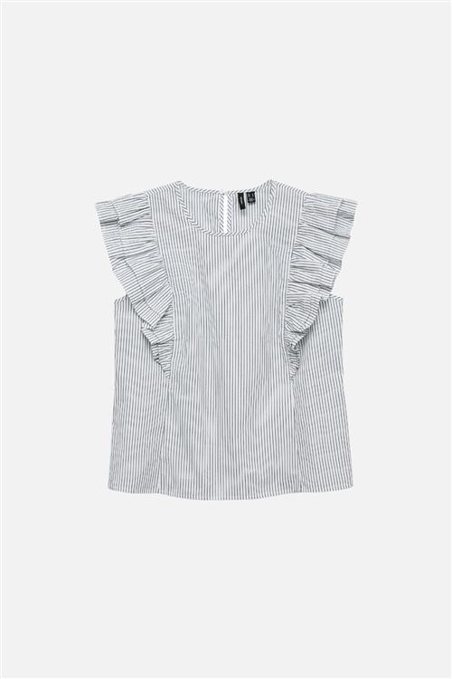 Aila Top - Snow White / Sort - XL - Vero Moda