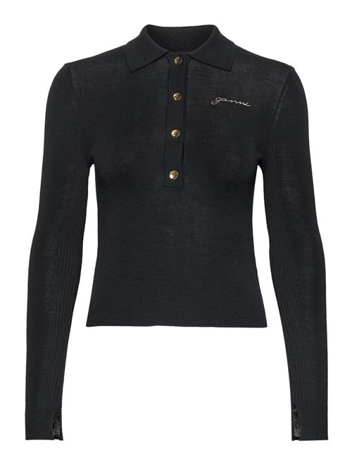 Mini Ribbed Merino Knit Ganni Black