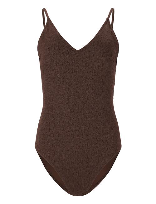 Ulanda W Structured Plunge Swimsuit Athlecia Brown