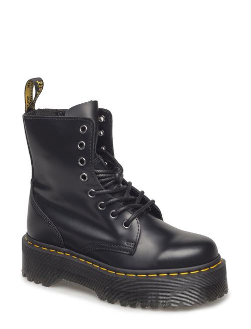 Jadon Black Polished Smooth Dr. Martens Red