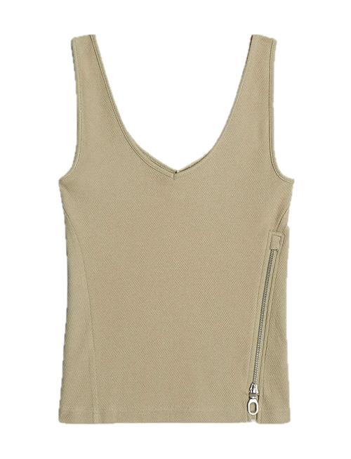 Asymmetrical Zip Slim Tank Top Wmn G-Star RAW Beige