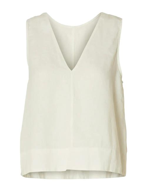 Slflinna Sl Reversible Linen Top B Selected Femme Cream