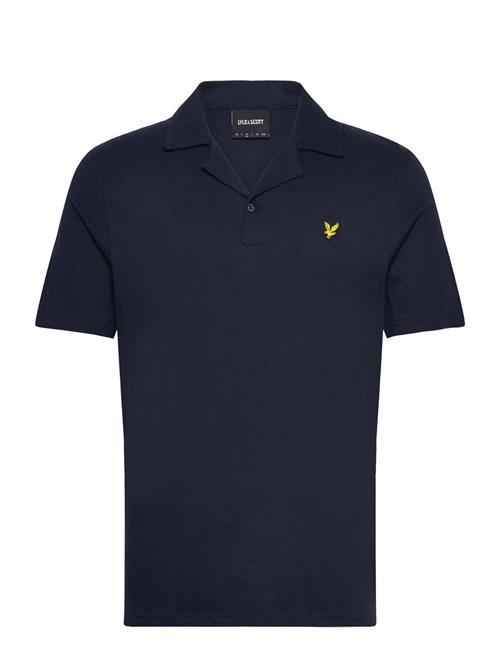 Linen Revere Collar Polo Shirt Lyle & Scott Navy