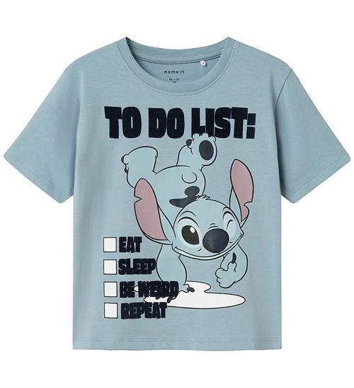 Name It T-shirt - NmmJudd - Stitch - Dusty Blue
