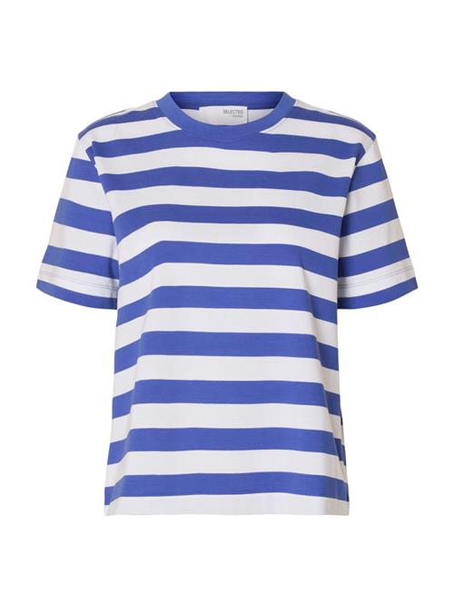 Se SELECTED FEMME Shirts 'SLFESSENTIAL'  blå / hvid ved About You
