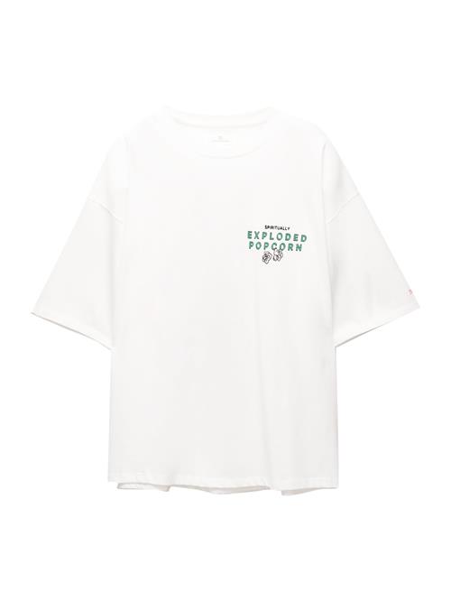 Pull&Bear Shirts 'PACIFIC POPCORN'  grøn / pastelrød / sort / hvid