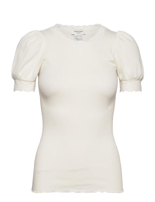 Se Organic T-Shirt W/ Lace Rosemunde Cream ved Booztlet