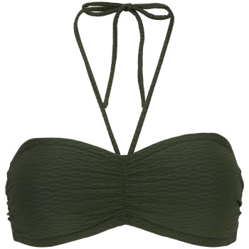 Damella Olivia Textured Padded Bikini Bra Mørkgrøn  nylon 44 Dame