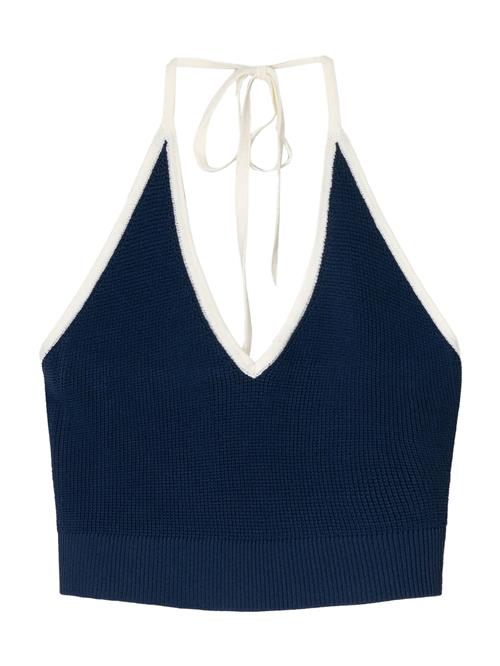 Bershka Sticktop  navy / hvid