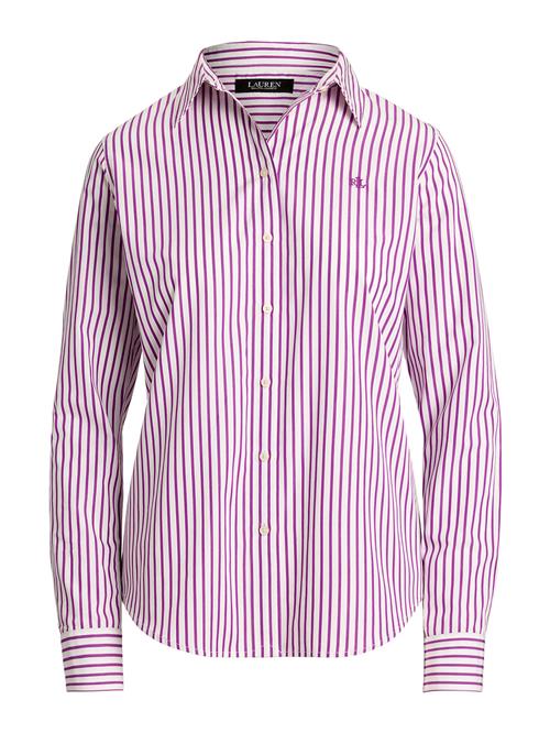 Lauren Ralph Lauren Bluse  mørkelilla / hvid
