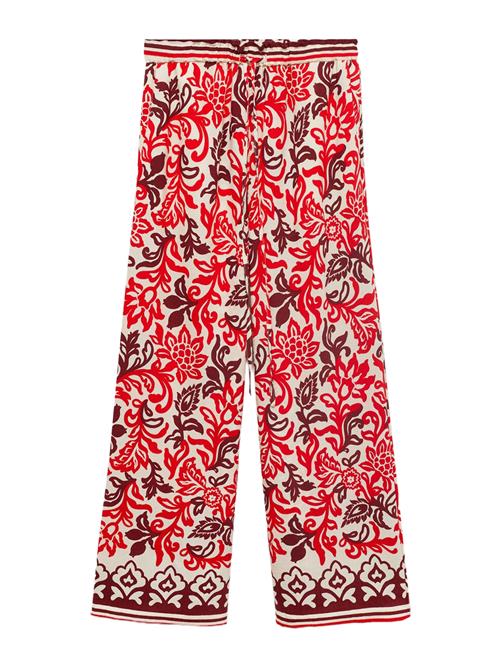 MANGO Bukser 'JULIA'  rød / vinrød / offwhite