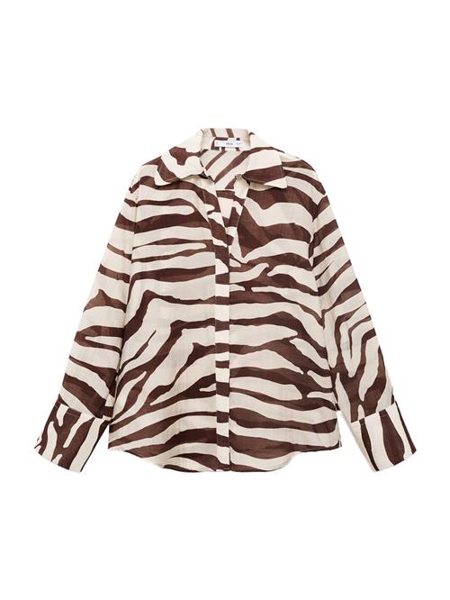MANGO Bluse 'KONI'  beige / mørkebrun