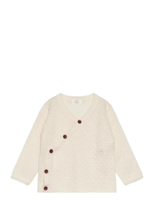 Merino Crossover Cardigan W. Hole Pattern Copenhagen Colors Cream