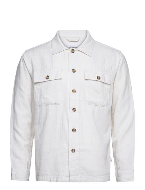 Se Cotton Linen Overshirts L/S Lindbergh White ved Booztlet