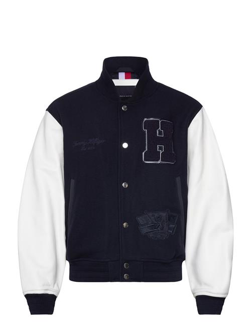 Leather Varsity Jacket Tommy Hilfiger Black