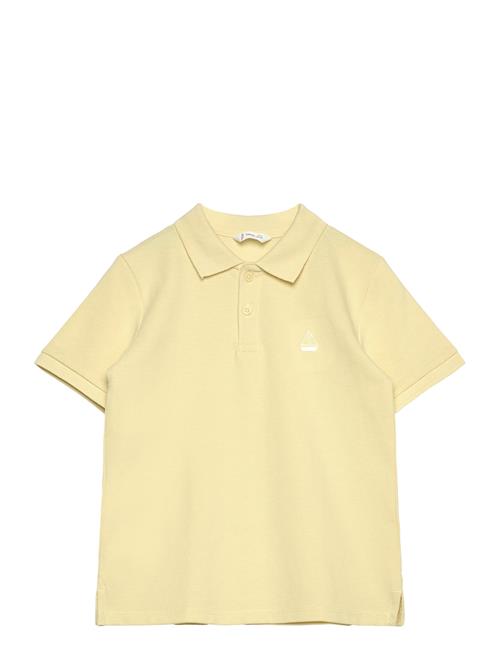Short-Sleeve Knitted Polo Shirt Mango Yellow
