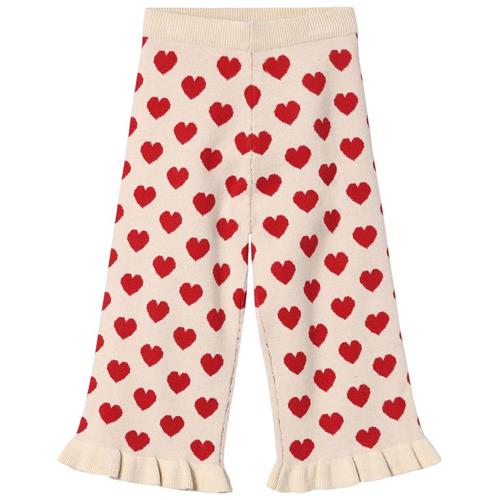 Fliink Ruffle Pant Bukser Med Flæser POMPEIAN RED/ SANDSHELL | Rød | 18 months