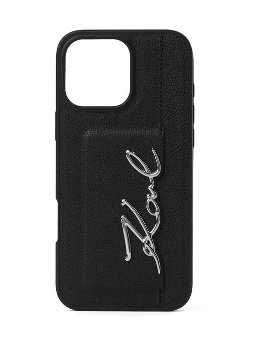 Karl Lagerfeld Smartphone-etui 'iPhone 16 Pro Max'  sølvgrå / sort