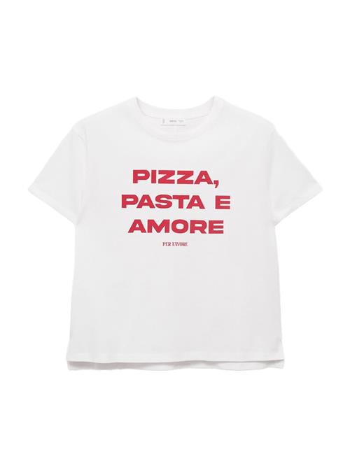 MANGO TEEN Shirts 'PIZZA'  kirsebærsrød / offwhite