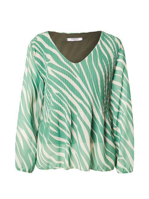 ZABAIONE Bluse 'Ja44na'  græsgrøn / offwhite