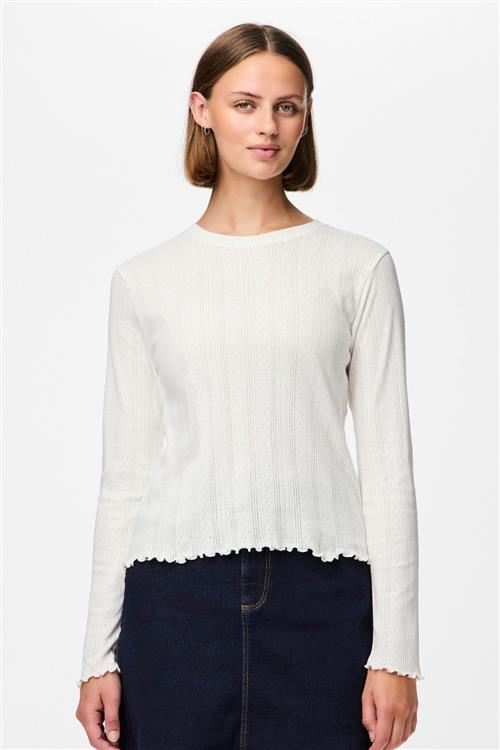 Marie O-Neck Poin Top - Cloud Dancer - M - PIECES