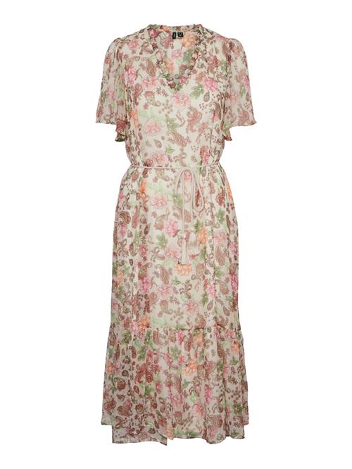 VERO MODA Kjole 'SILO'  creme / lysegrå / grøn / pink