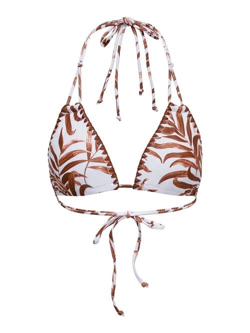 ONLY Bikinioverdel 'Tricia'  brun-meleret / hvid