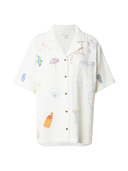 TOPSHOP Bluse  azur / gul / orange / hvid