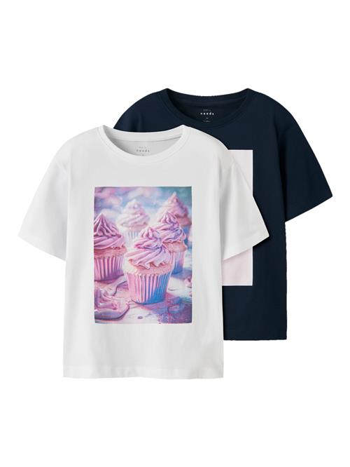 NAME IT Bluser & t-shirts 'NKFVOTEA'  cognac / pink / sort / hvid