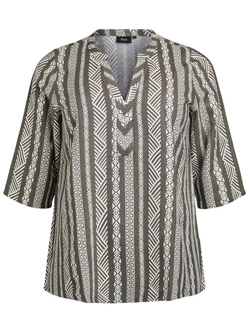 Zizzi Bluse 'VBITTEN'  beige / oliven