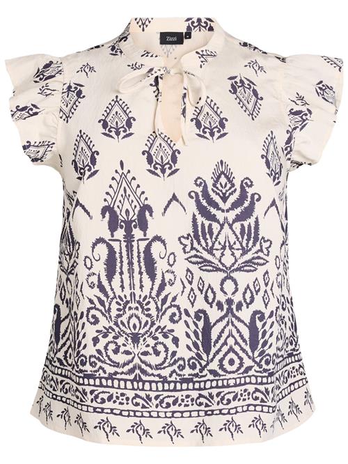 Zizzi Bluse 'EMILU'  creme / marin