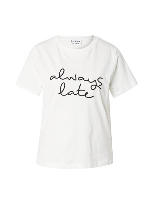 CATWALK JUNKIE Shirts 'Always Late'  sort / hvid