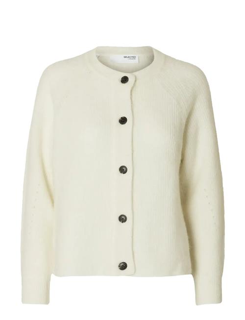 Slflulu Ls Knit Short Cardigan Noos Selected White