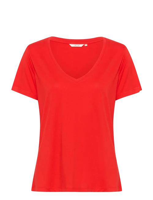 Crnaia Deep V-Neck T-Shirt Cream Red