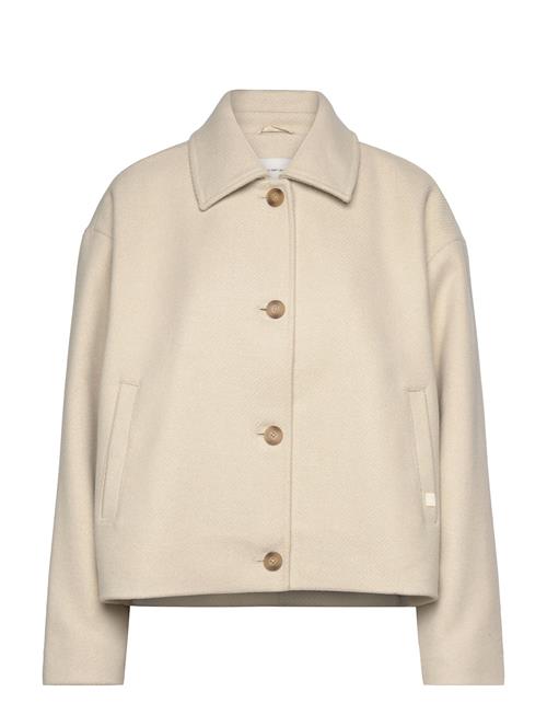 Short Wool Blend Jacket Calvin Klein Jeans Beige