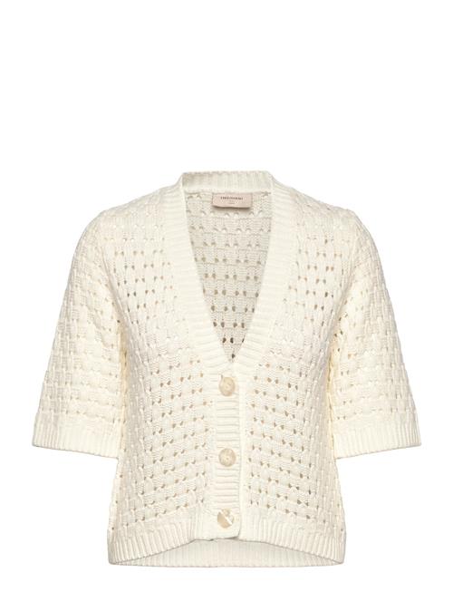Cardigan From Freequent In A Soft, Knitted Material With An Elegant Hole Pattern FREE/QUENT White