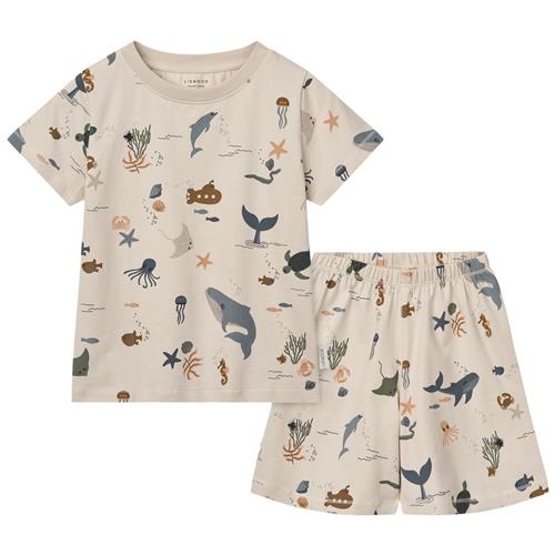 Liewood GOTS Ilford Sæt Sea Creature Sandy 104cm  Beige  104 cm  Unisex