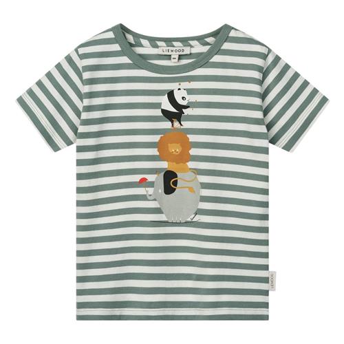 Liewood GOTS Apia Kortærmet T-shirt Circus Stripe Peppermint | Grønn | 116 cm