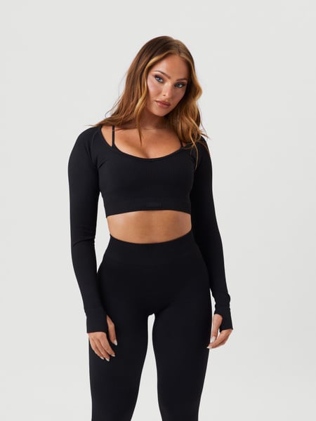 Björn Borg Alice Stenlöf Seamless Cropped Longsleeve Sort, LXL