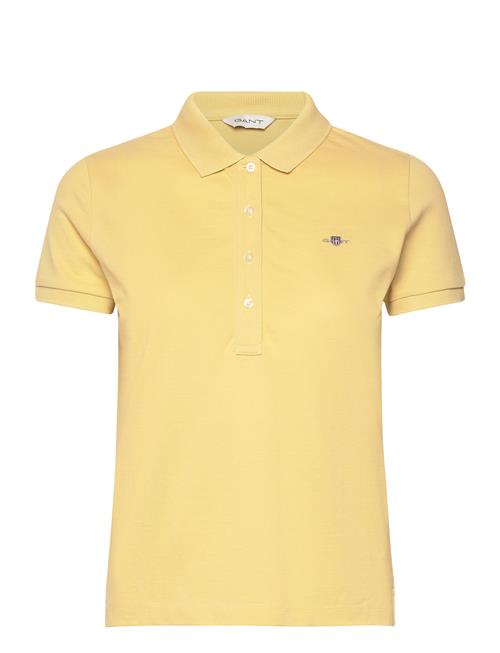 Se Slim Sheild Cap Sleeve Pique Polo GANT Yellow ved Booztlet