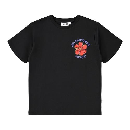 Molo GOTS Riley T-shirt All Emotions | Sort | 152 cm