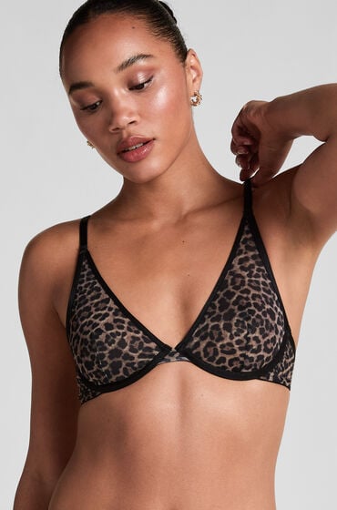 Hunkemöller Ikke-formstøbt bøjle-bh Leopard Tara sort