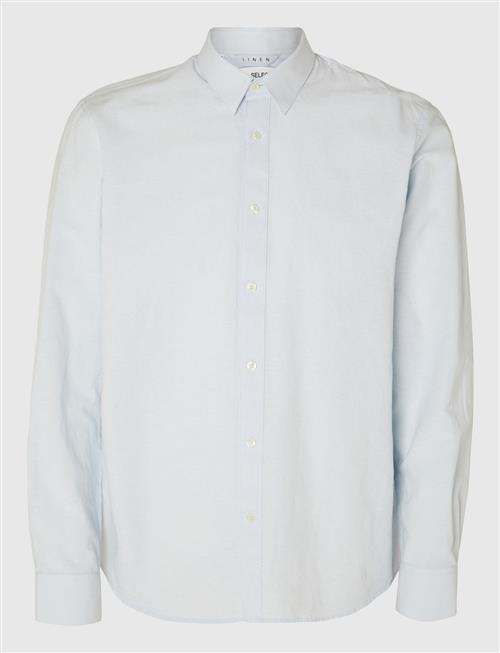 Slhslimnew-Linen Shirt Ls Classic W Selected Homme Blue