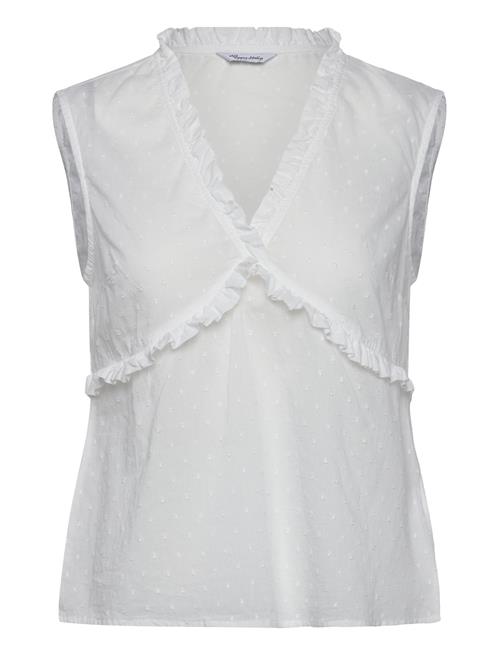 Cotton Dobby Dot Blouse Bubbleroom White