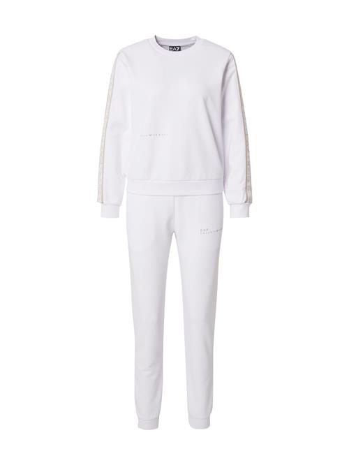 EA7 Emporio Armani Joggingdragt 'NATURAL VENTUS7'  beige / hvid