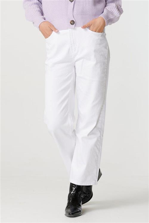 Brede high waist jeans - Hvid - Dame - 31/32 - ONLY