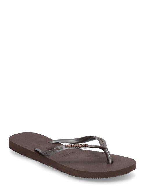 Hav Slim Logo Havaianas Brown