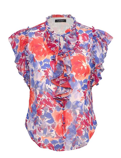 Floral Ruffle-Trim Georgette Blouse Lauren Ralph Lauren Patterned