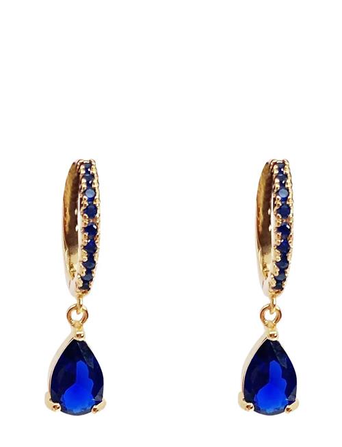 Sandrine Drop Ear Gold Blue Pipol's Bazaar Blue