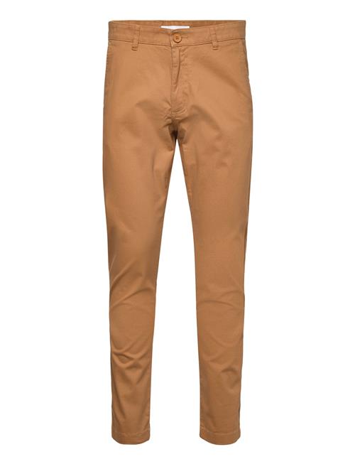Luca Slim Chino Pants Knowledge Cotton Apparel Brown